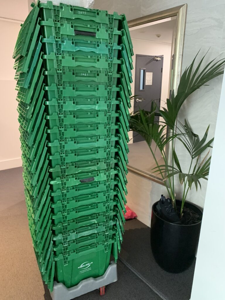 Plastic moving boxes