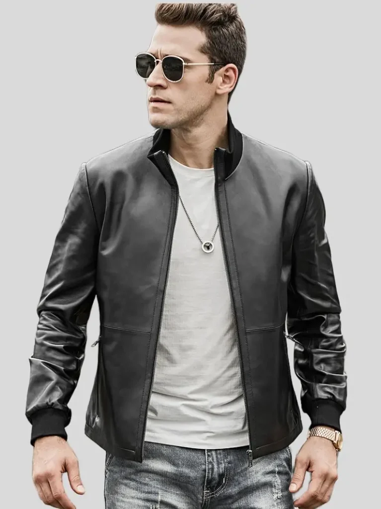 bomber leather jacket